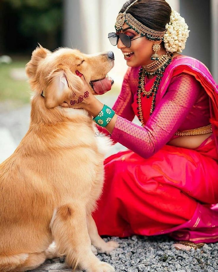 Bride with pet